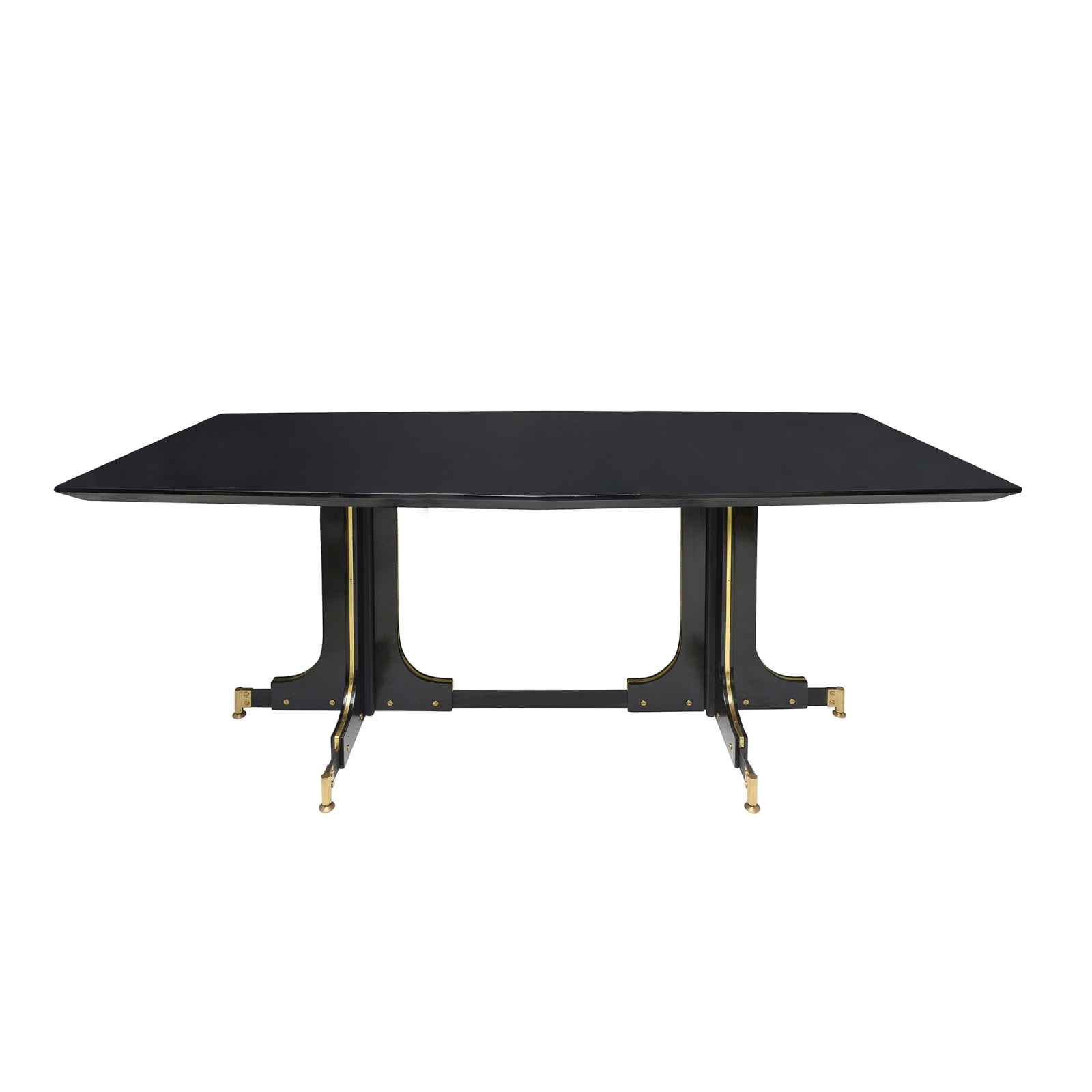 Custom Ebonized Table with Bronze Details, 21st century