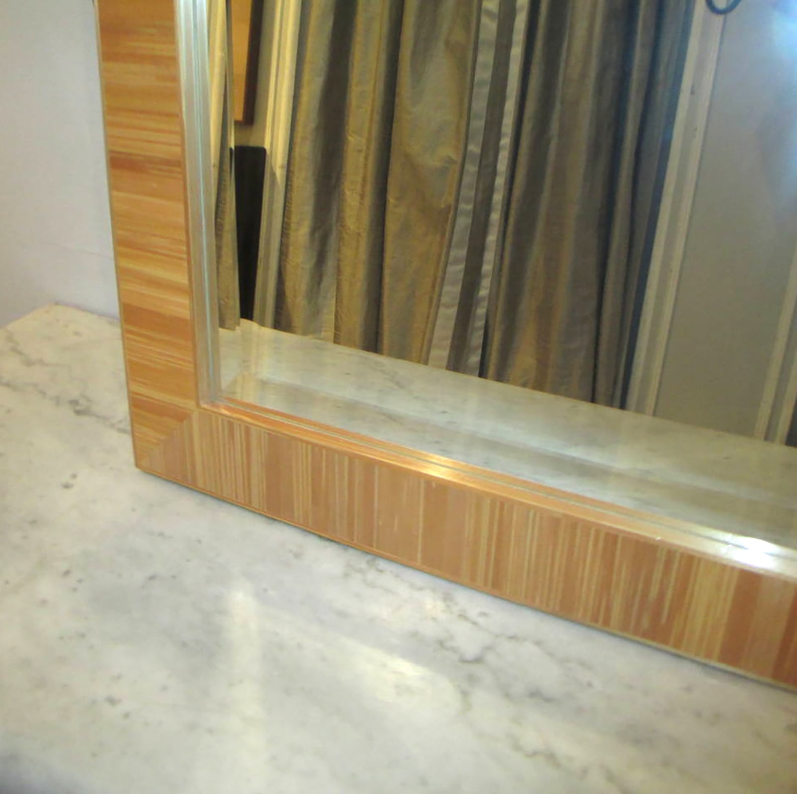 Custom Straw Marquetry Mirror, 21st century