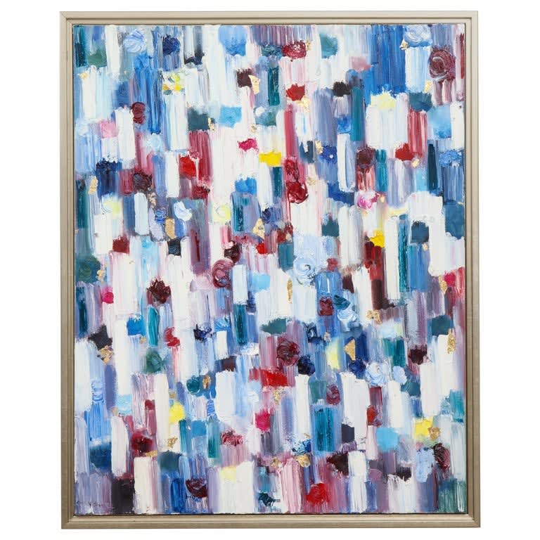 Cindy Shaoul, "Dripping Dots -Hyde Park," 2018 Oil and on Canvas 'Framed' Cindy Shaoul, 2018