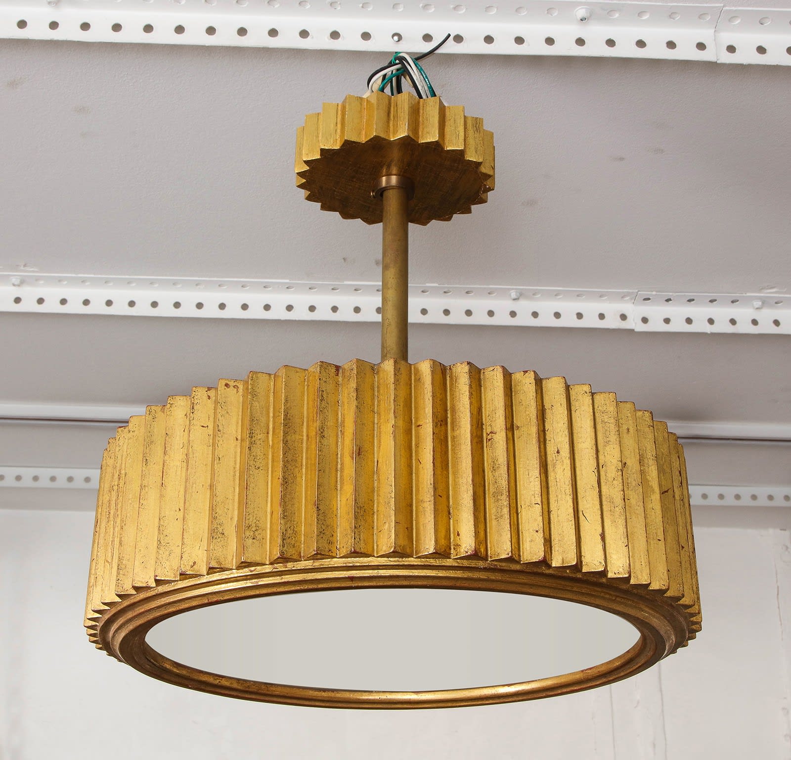 Custom Giltwood Hand-Carved Fixture in the Art Deco Manner