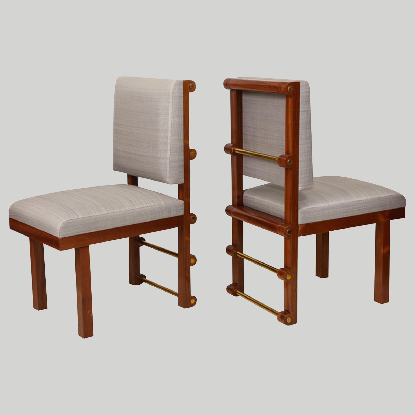 Amir Khamneipur, Bespoke Pair of Mahogany Library Chairs, 21st century