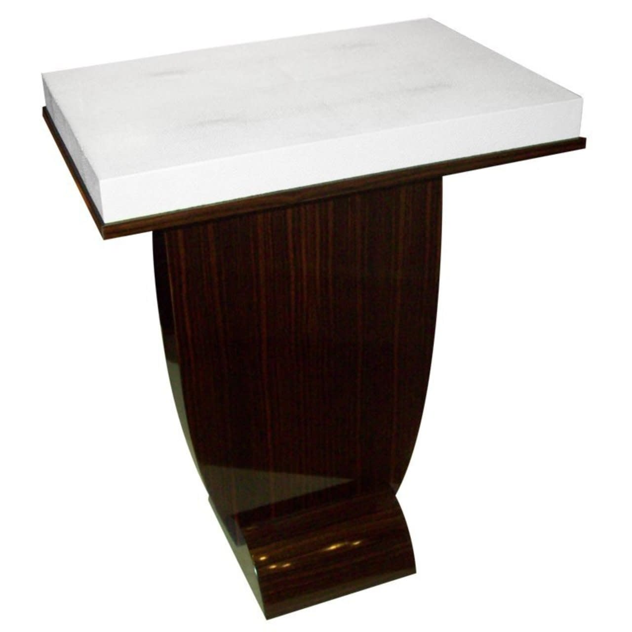 Custom Art Deco Style Macassar Ebony Table with Shagreen Top, 21st century