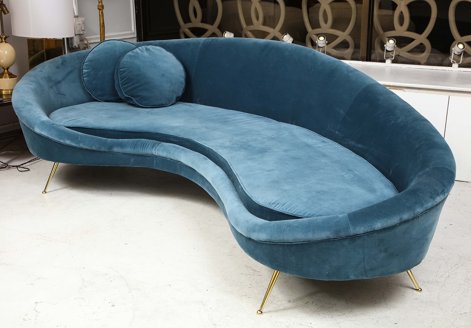 Curved Italian Sofa in the Manner of Federico Munari, Mid 20th century