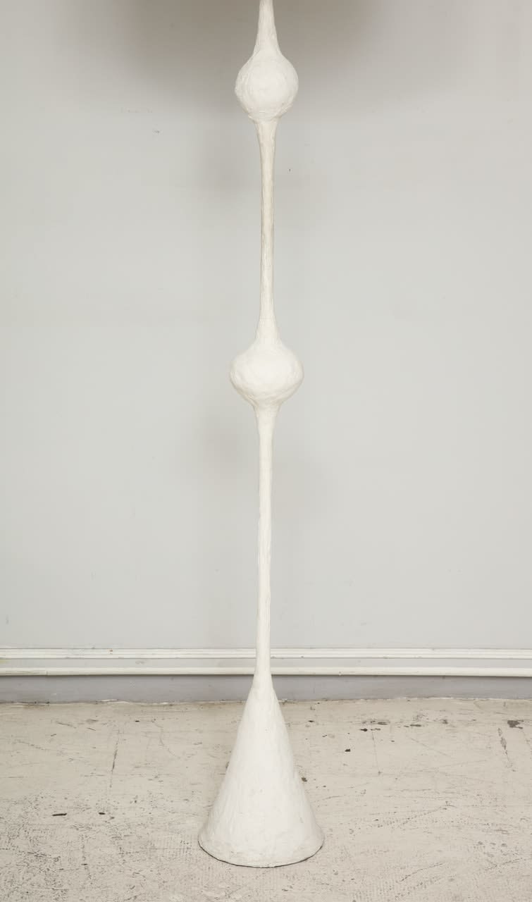 Handcrafted Plaster Floor Lamp/ Torchiere in the Giacometti Manner