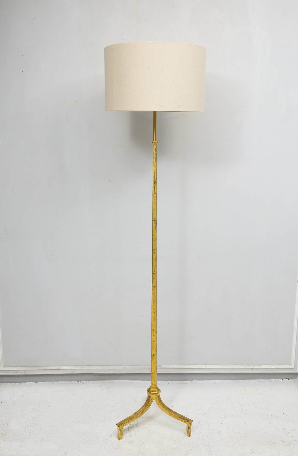 French Vintage Gilt-Iron Floor Lamp, c 1950’s