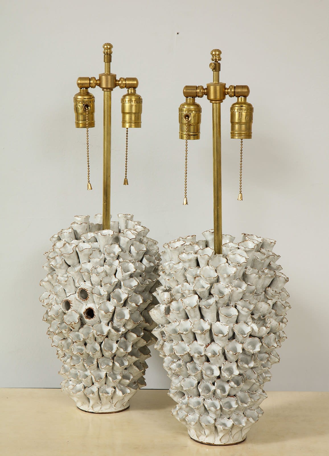 Custom Pair of Barnacle Ceramic Lamps