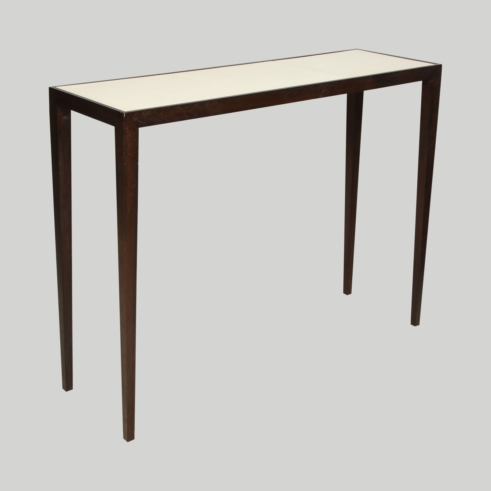 Custom Parchment Top Mahogany Console Table