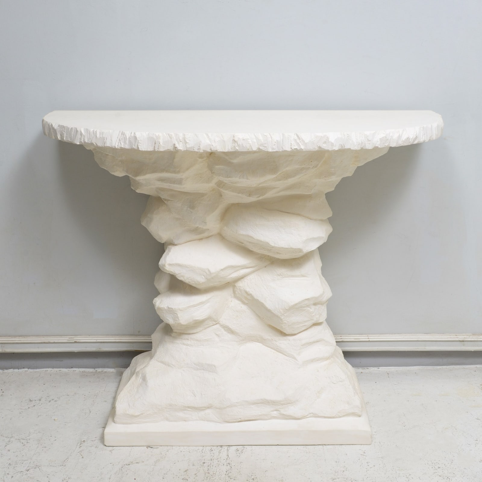 Auberlet et Laurent, Bespoke French Plaster Brutalist Console