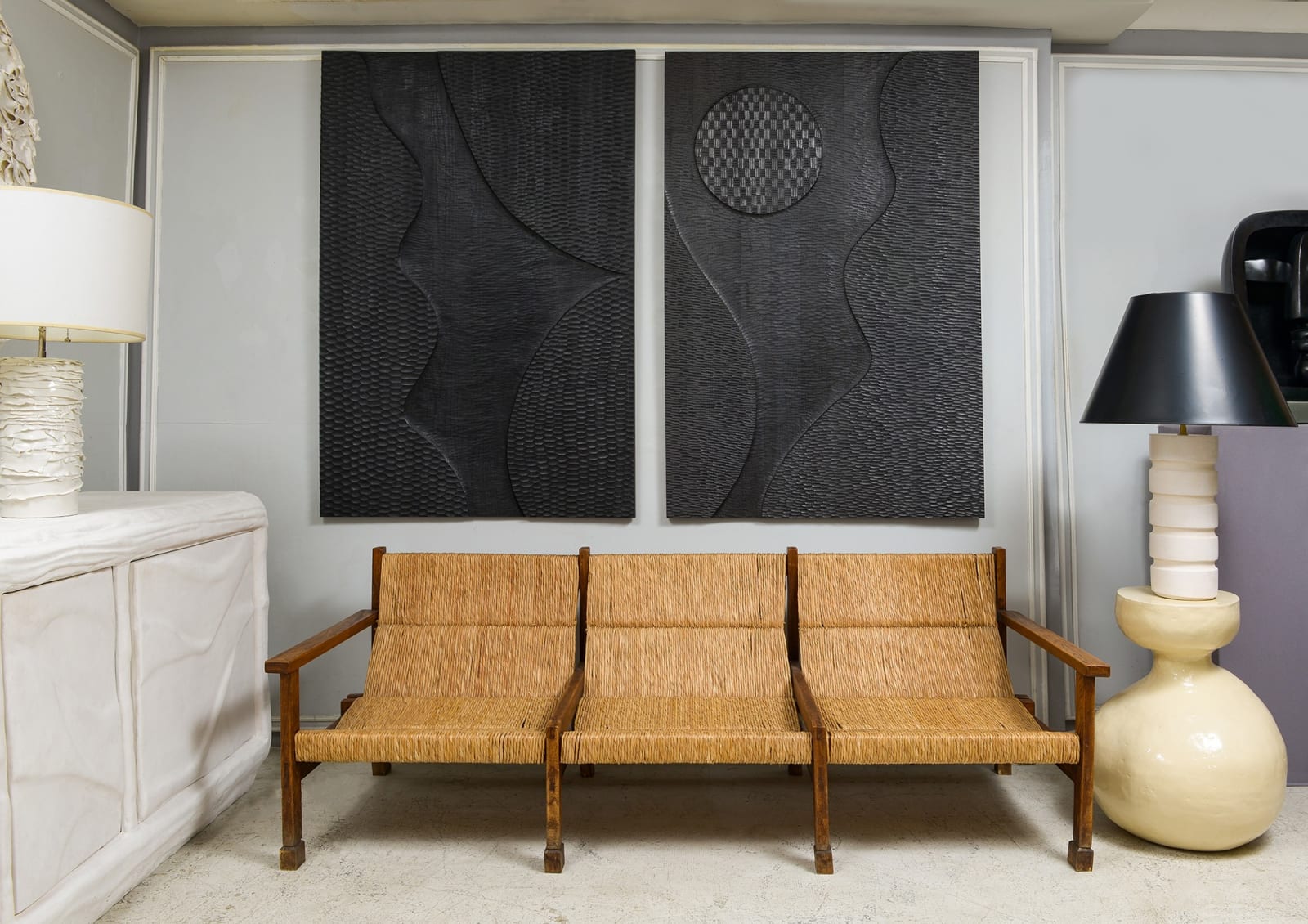 French Rattan Settee, 20th century