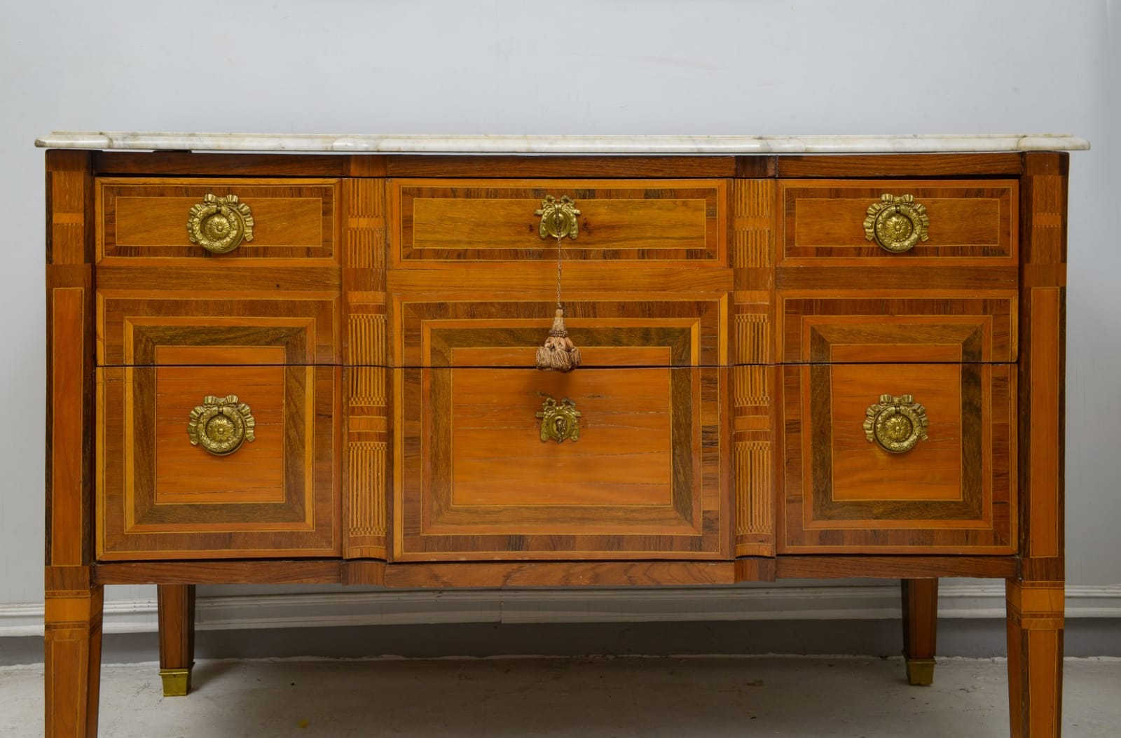 Antique French Parquetry Commode, 19th century