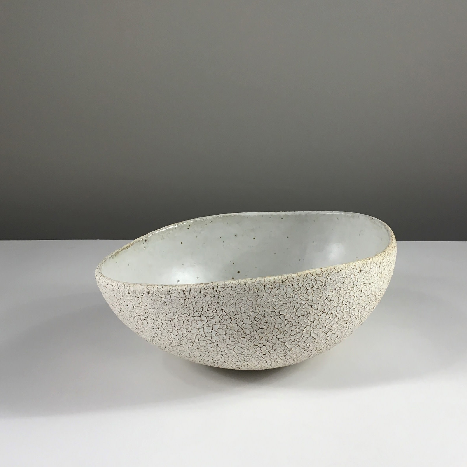 Yumiko Kuga, Ceramic Large Bowl with Inner Light Grey Glaze, 21st century