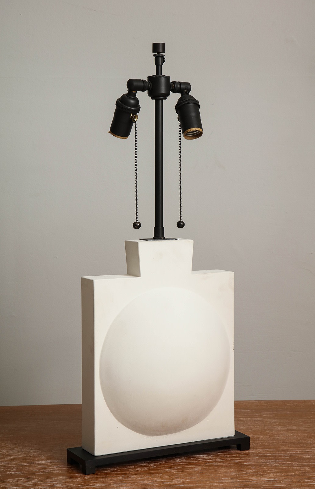 Pair of Custom Modern Sculptural Plaster Lamps, 21st century