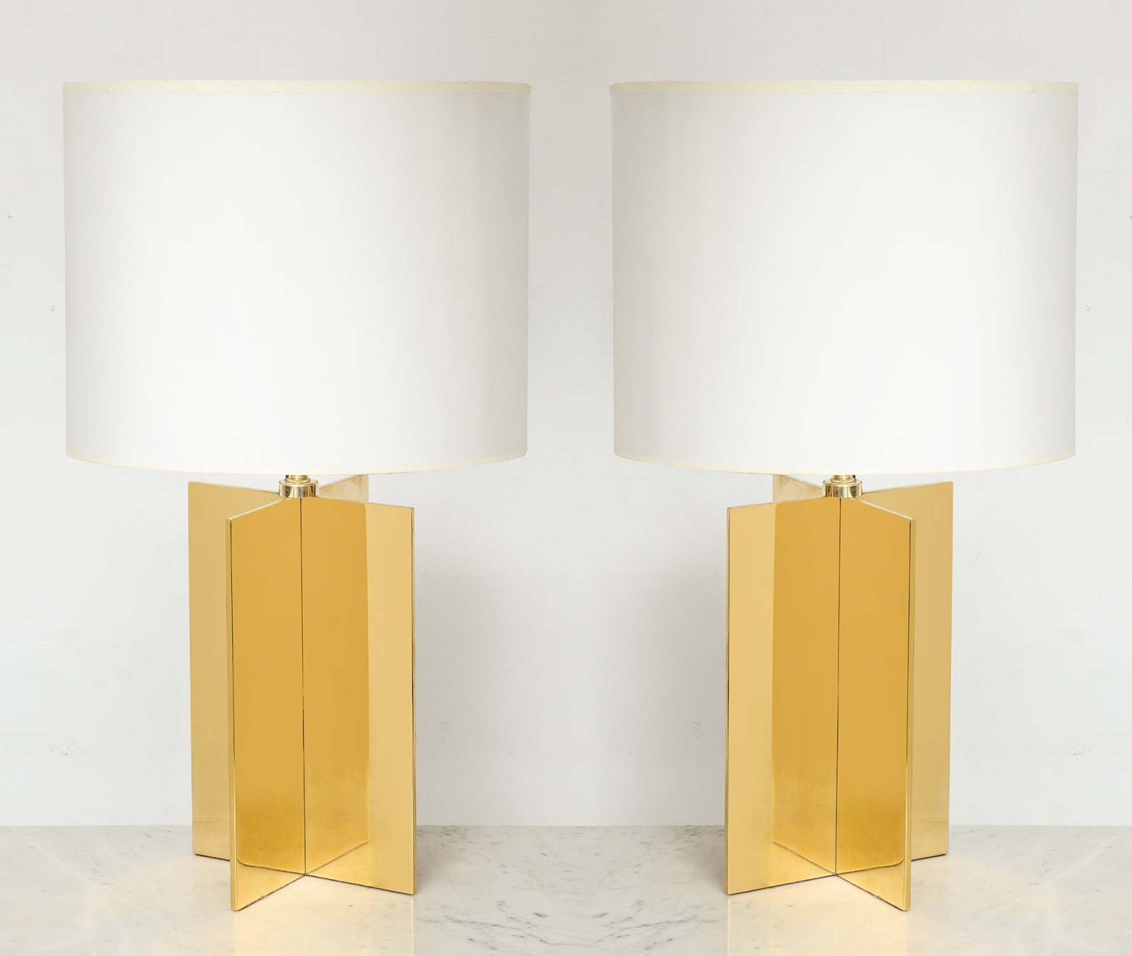 Pair of Custom "Croisillon" Lamps in the Jean Michel Frank Manner, 21st century