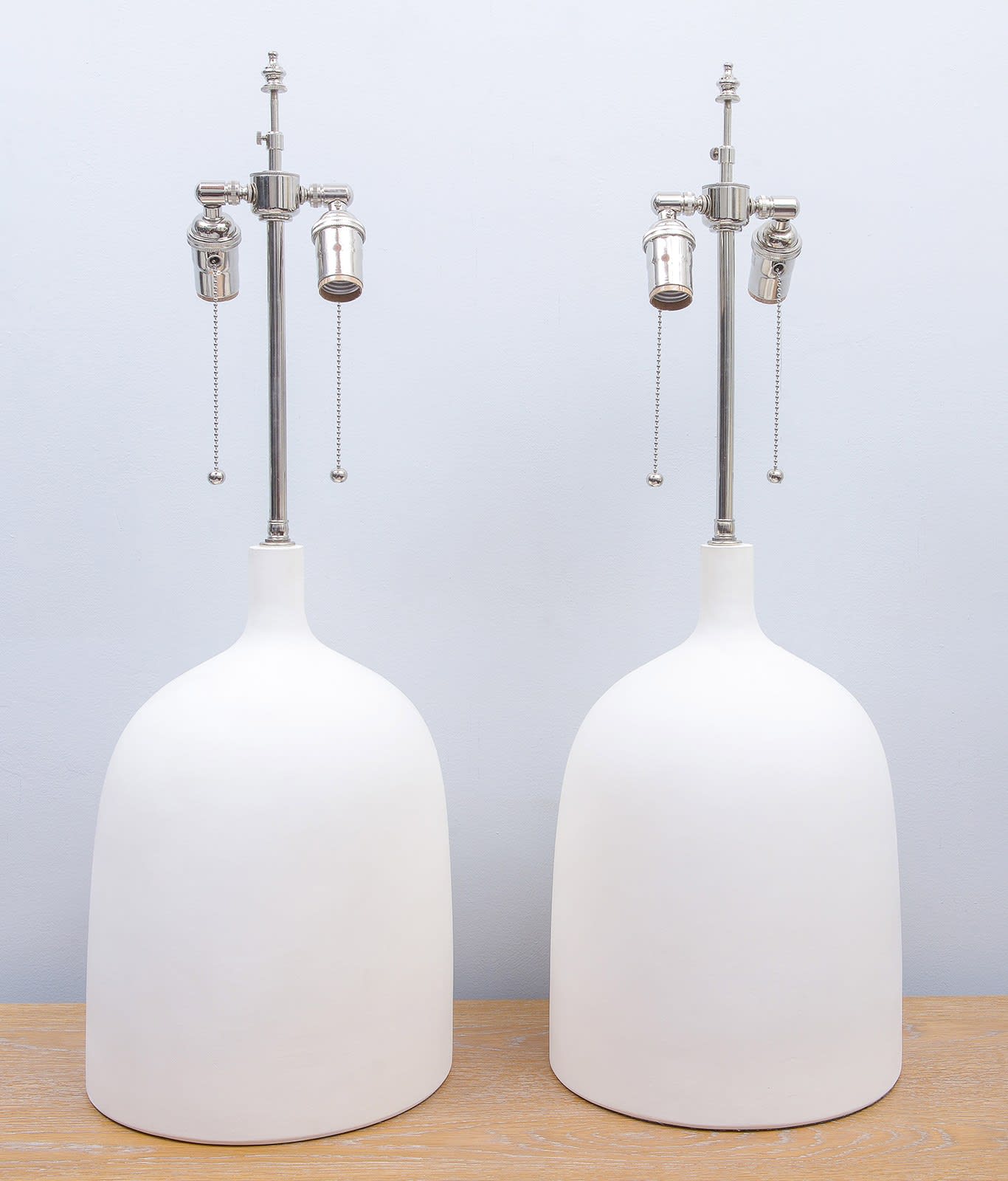 Pair of Custom Plaster Delphine Lamps
