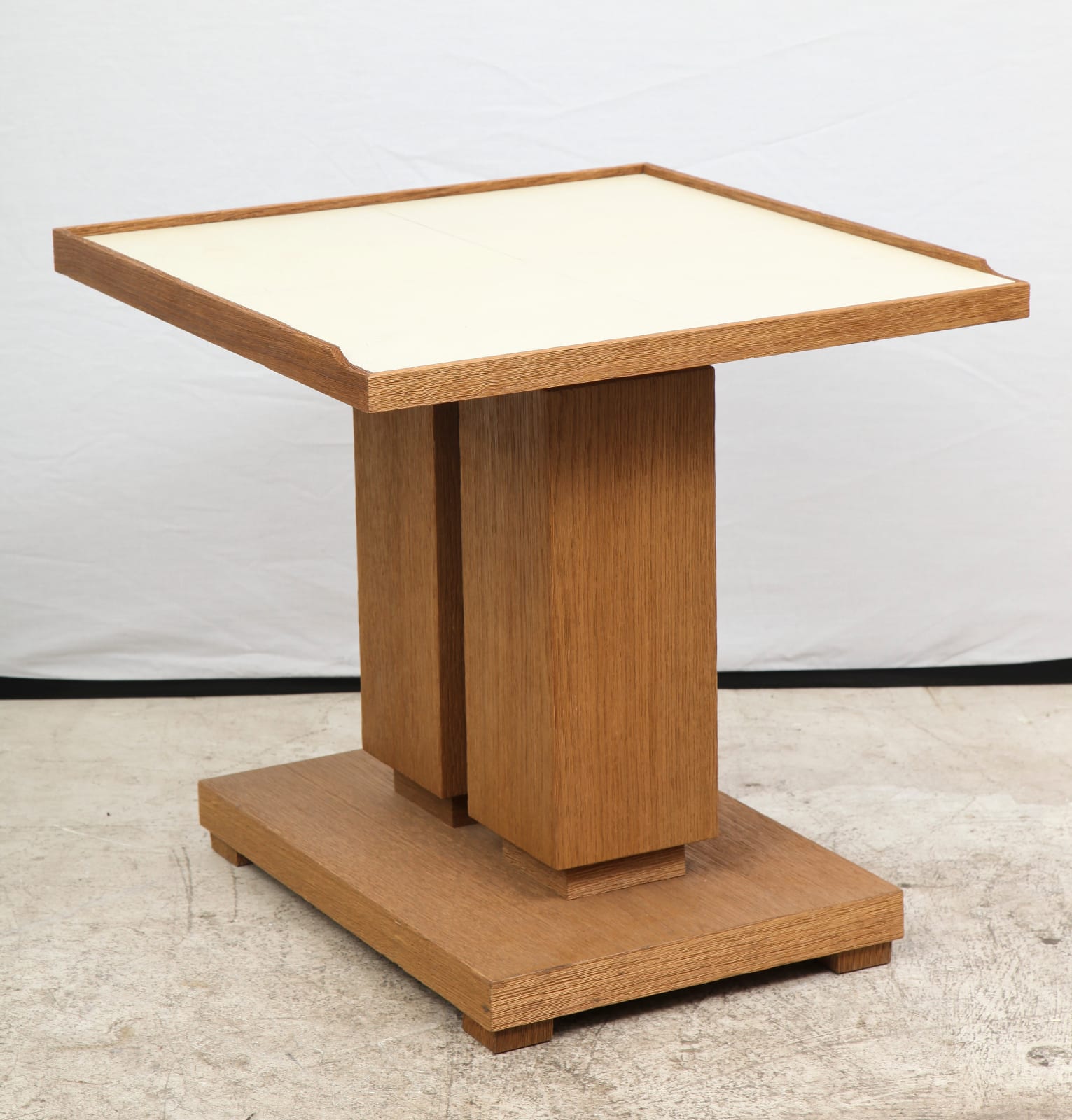 Custom Cerused Oak and Parchment Table in the Dupre Lafon Manner, 21st century