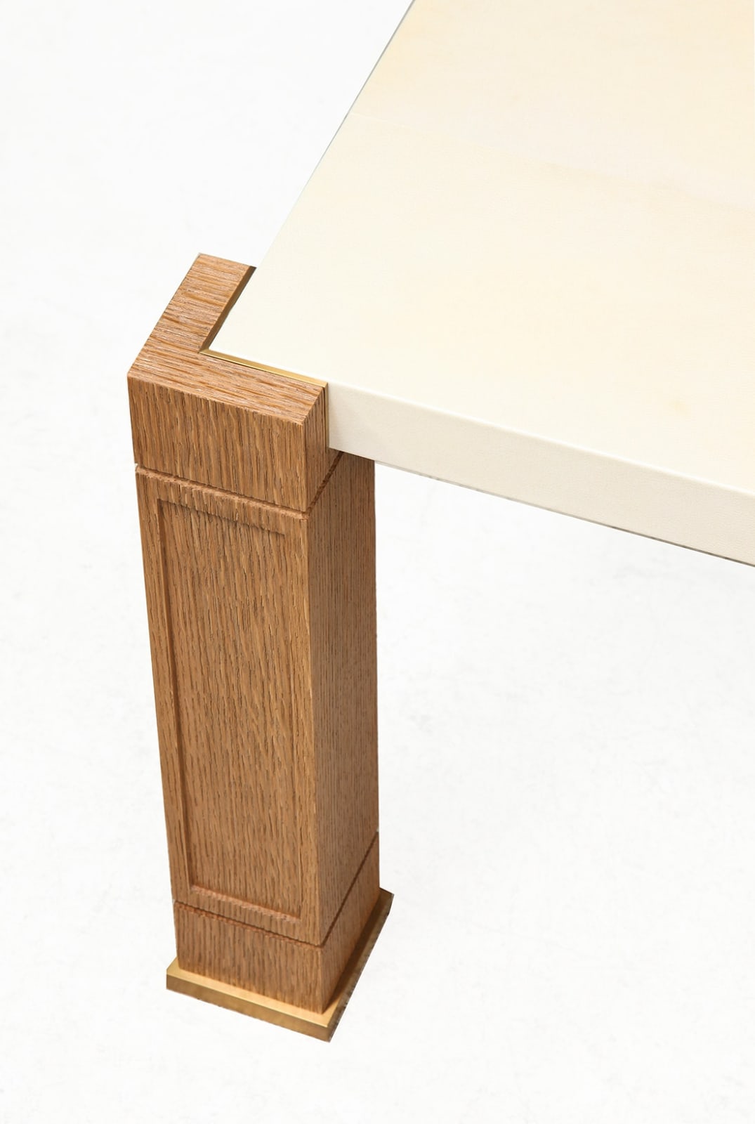 Custom Exquisite Parchment and Cerused Oak Coffee Table, 21st century