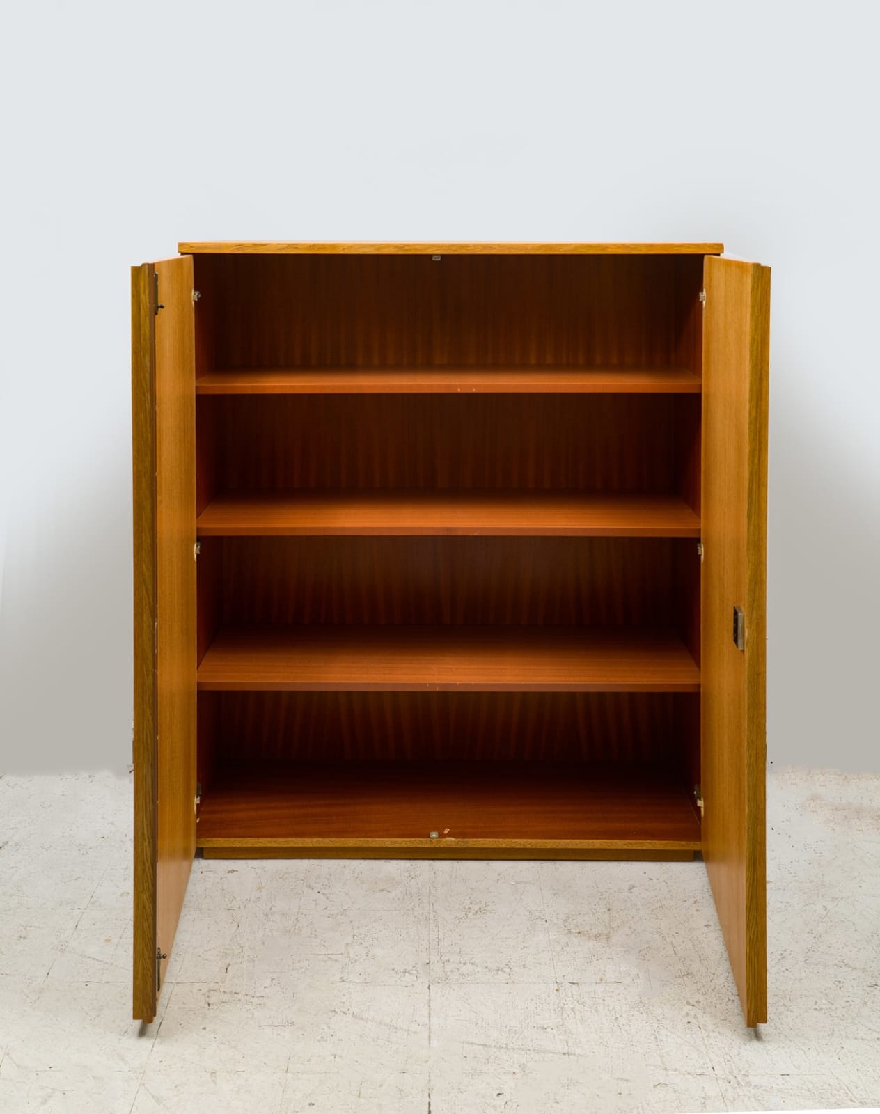 Vintage French Graphic Oak Cabinet with Geometric Pattern, mid-20th century