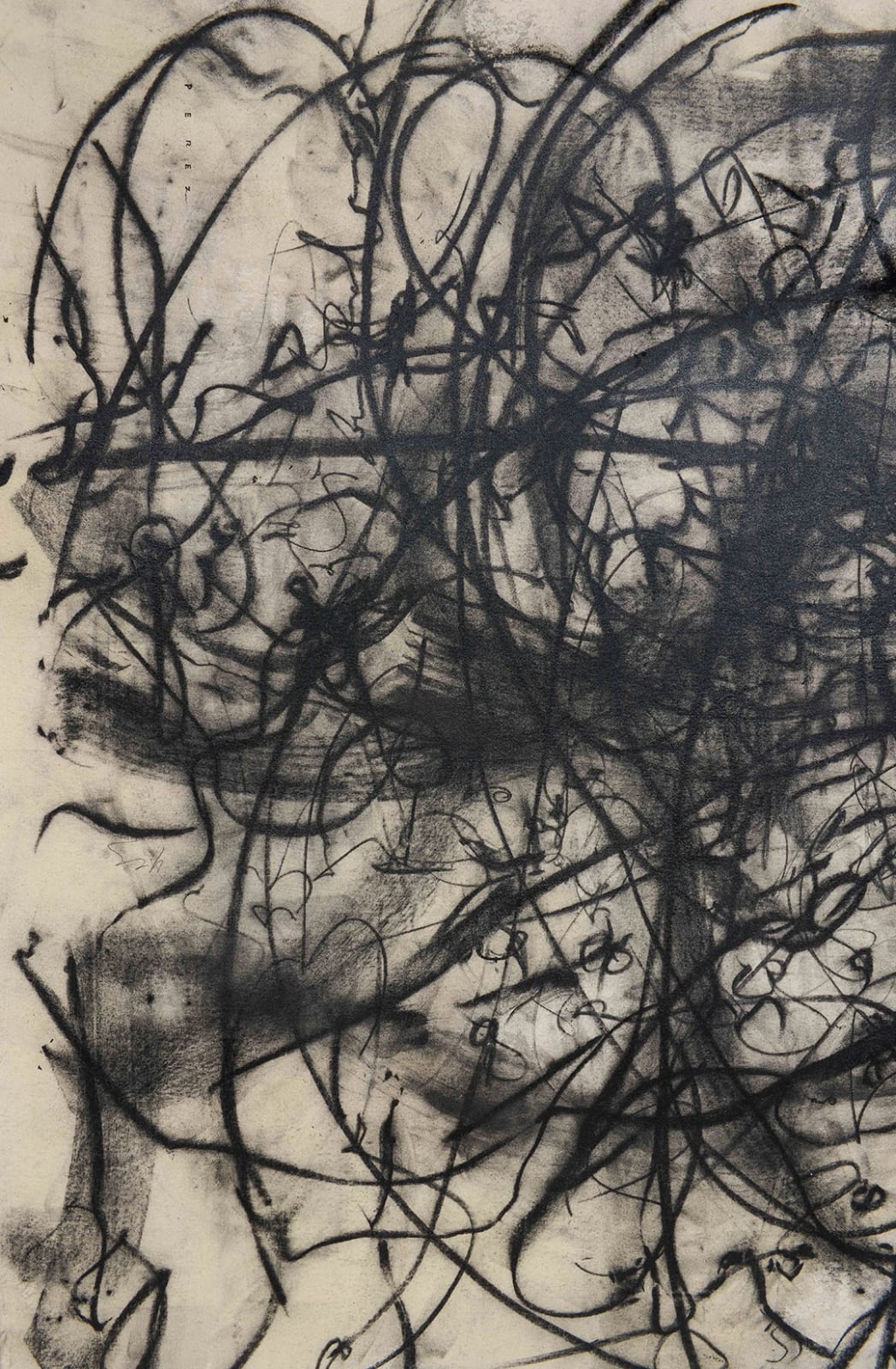 Monica Perez, Monica Perez "Yes" Original Charcoal on Canvas 2023, 2023