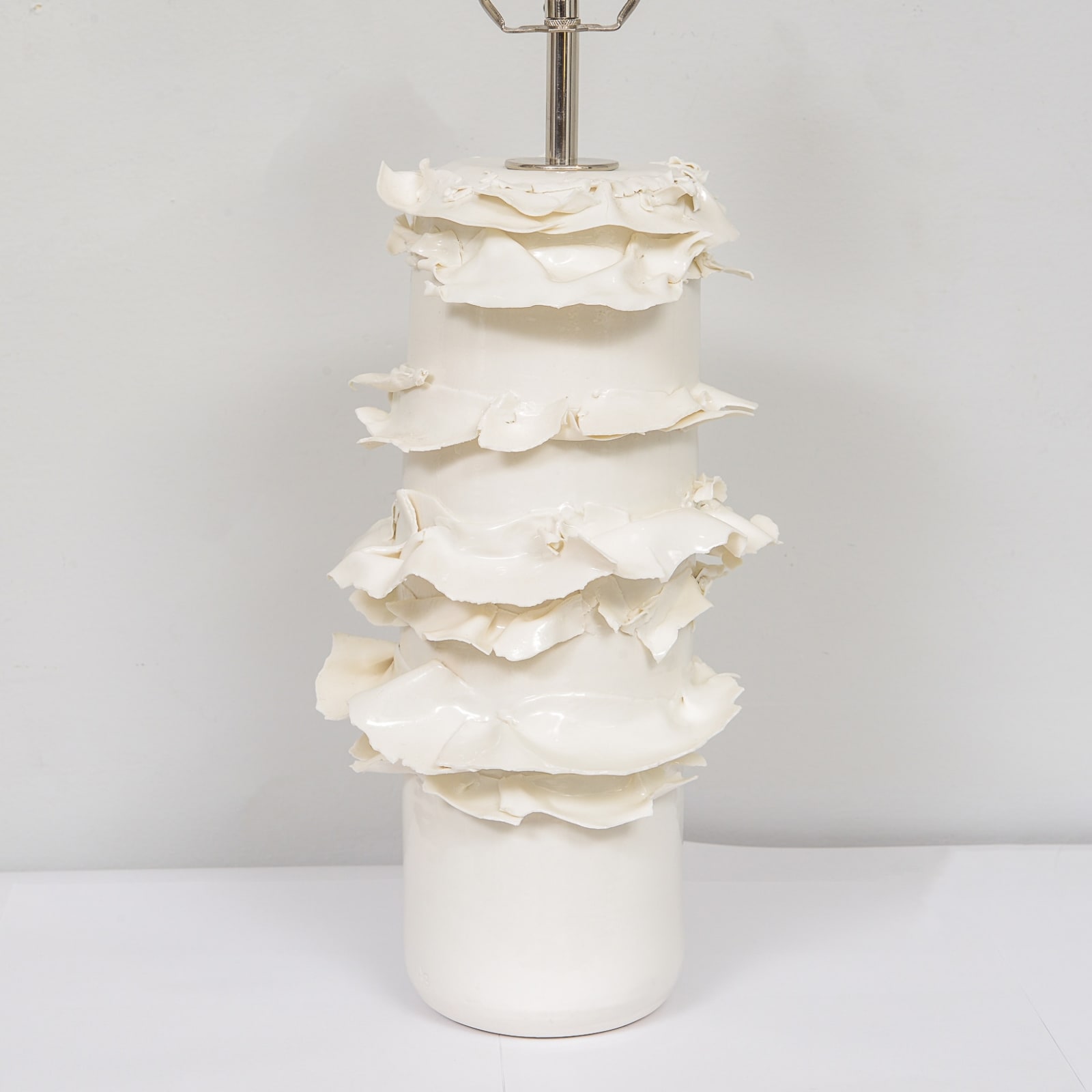 Dora Stanczel, Pair of French Bespoke Glazed Porcelain Swirl Lamps, 21st century