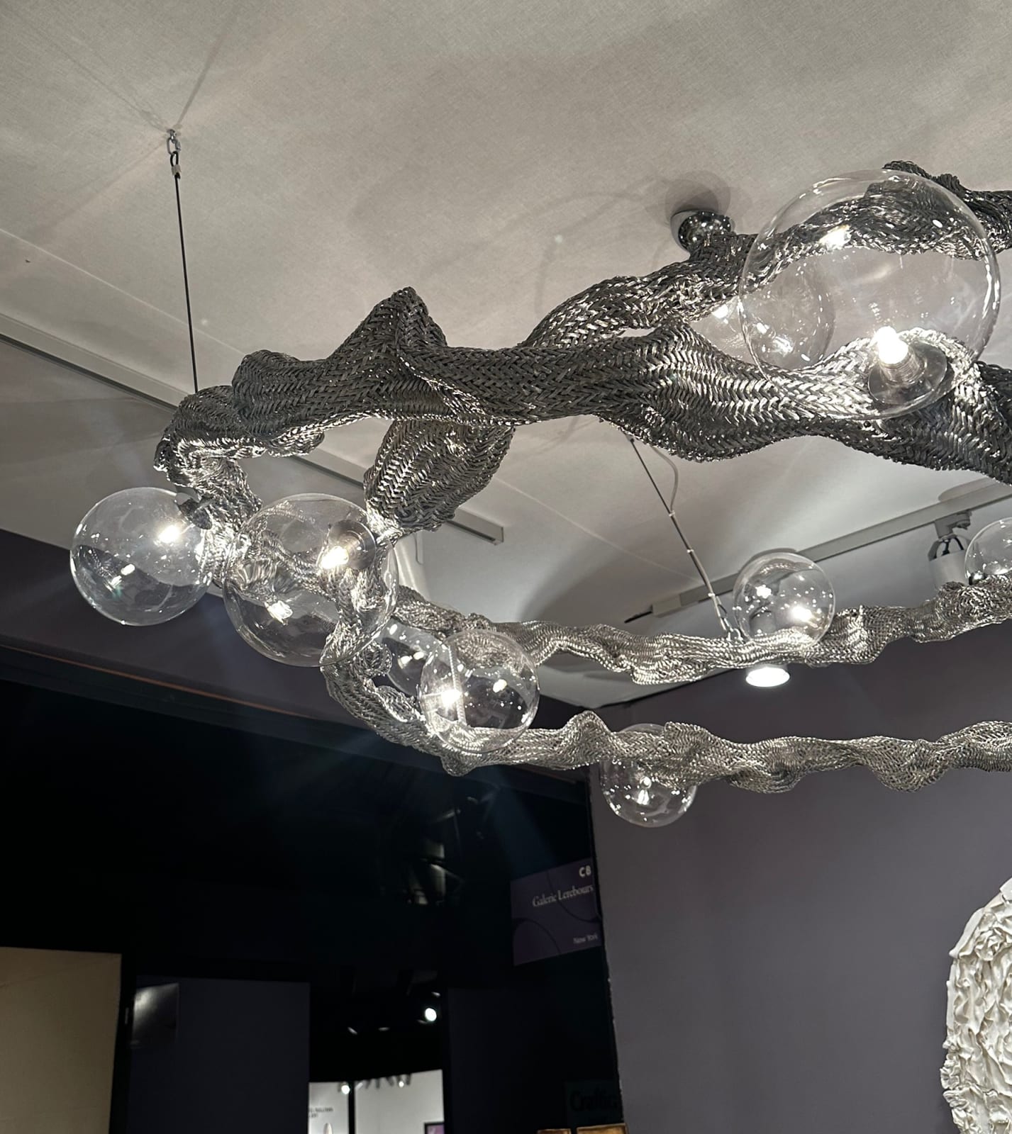 Philippe Montels, Hand-woven Metal Constellation Chandelier, 21st century