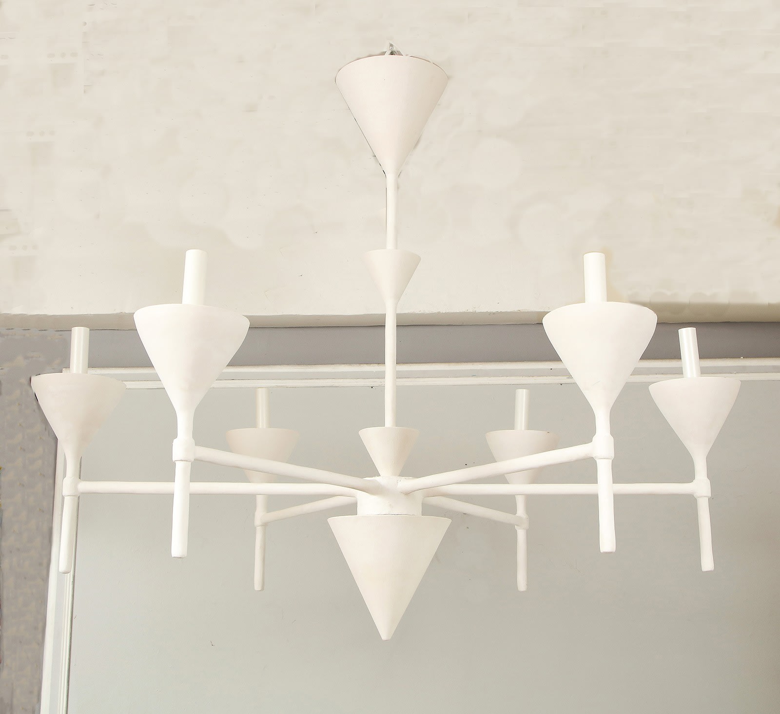 Custom Plaster Gaston Six-Arm Chandelier/ Fixture