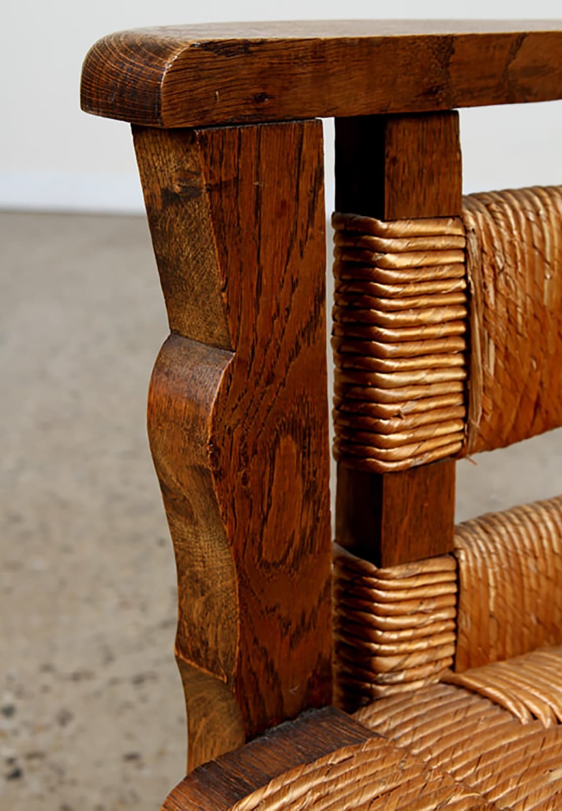 Custom Pair of Oak Caned Gabriel Lounge Chairs, 21st century