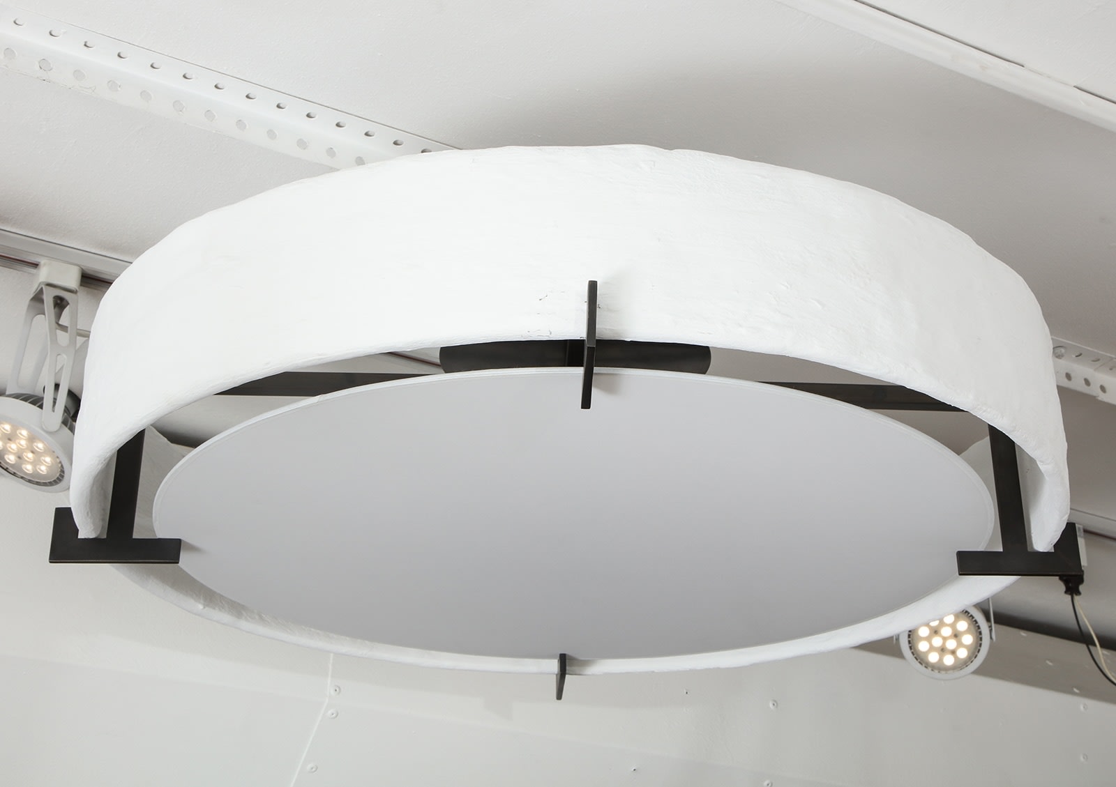 Bespoke Plaster and Iron Fixture in the Manner of Jean Michel Frank, 21st century