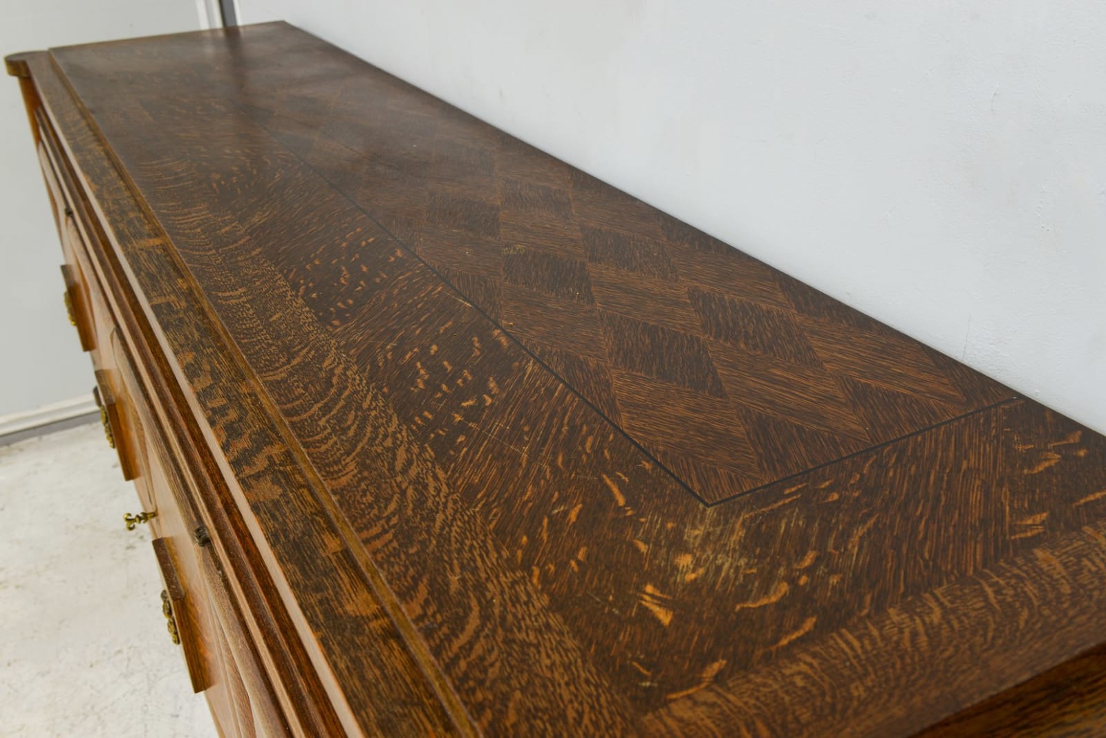 French Oak Sideboard with Bronze Mounts, c 1945
