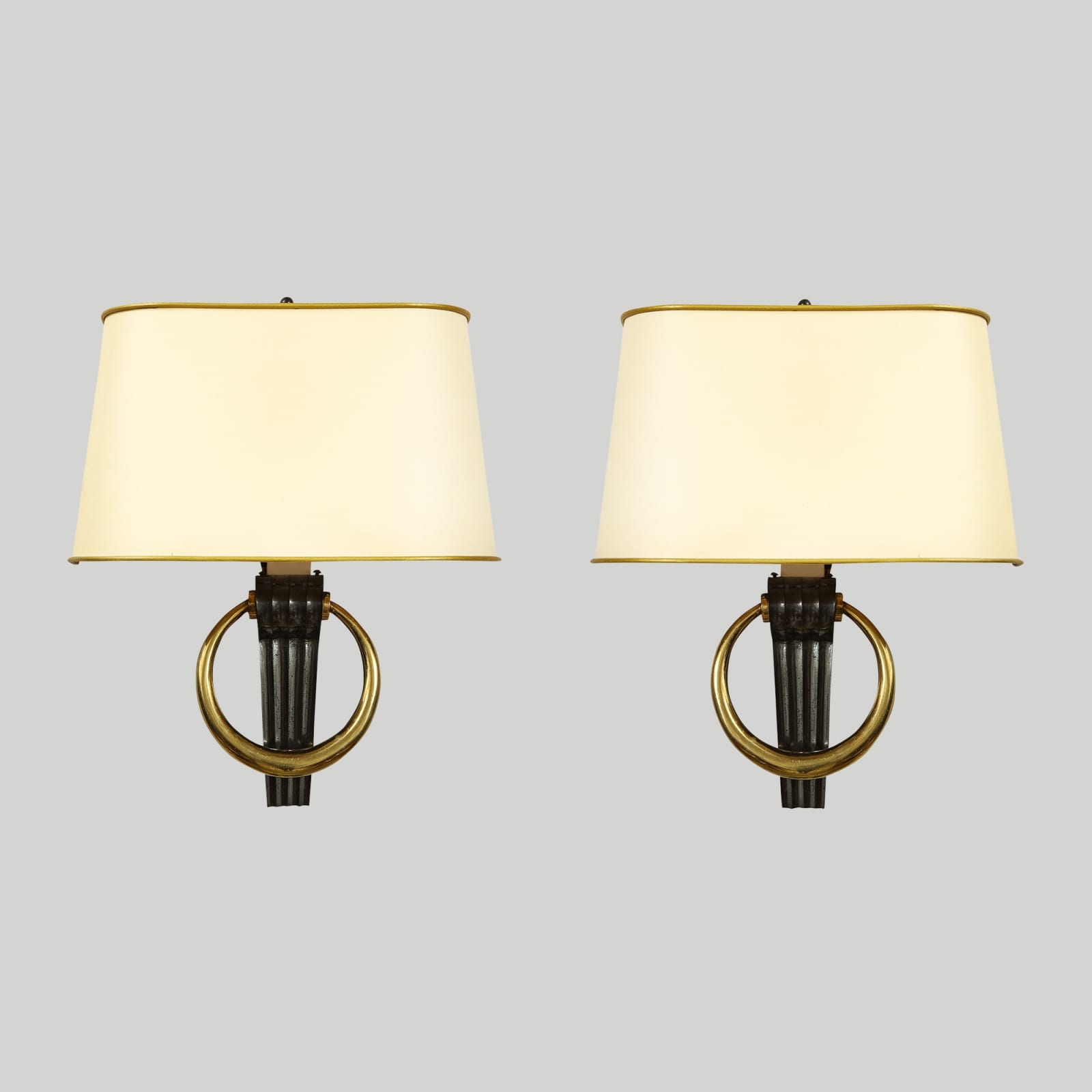 Pair of Custom Bronze Sconces inspired by French 1940's design, 21st century
