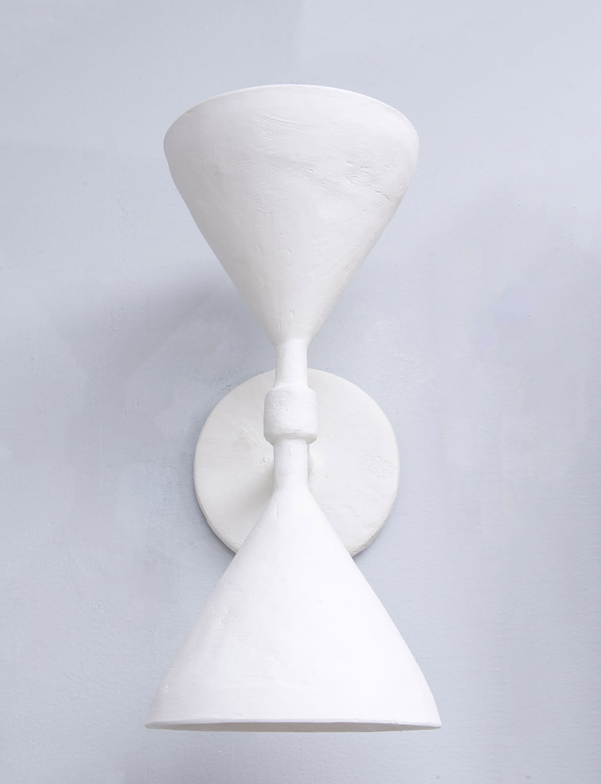 Custom Pair of Gaston Double-Arm Plaster Sconces