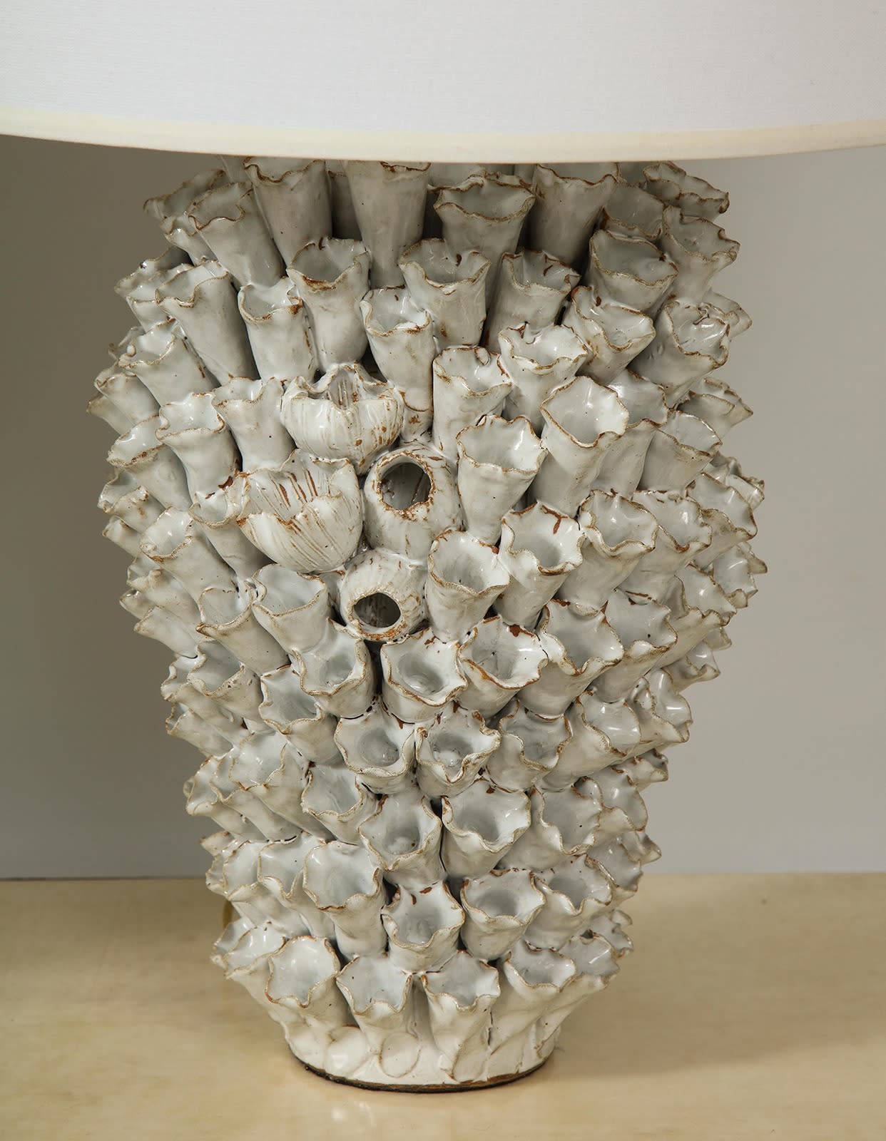 Custom Pair of Barnacle Ceramic Lamps