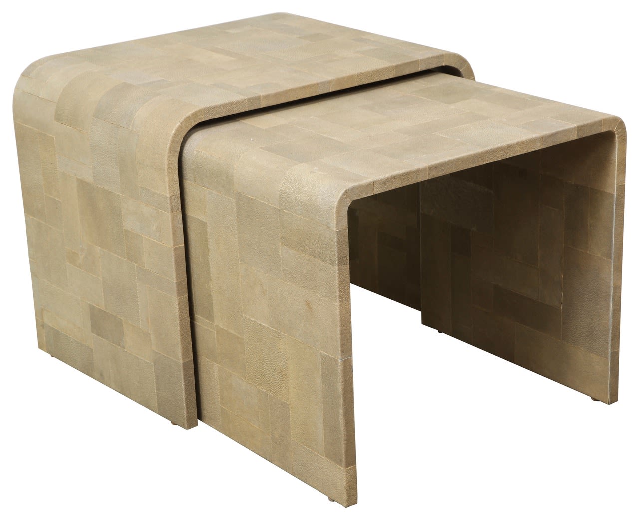 Custom Shagreen Patchwork Nesting Tables. Set of 2.