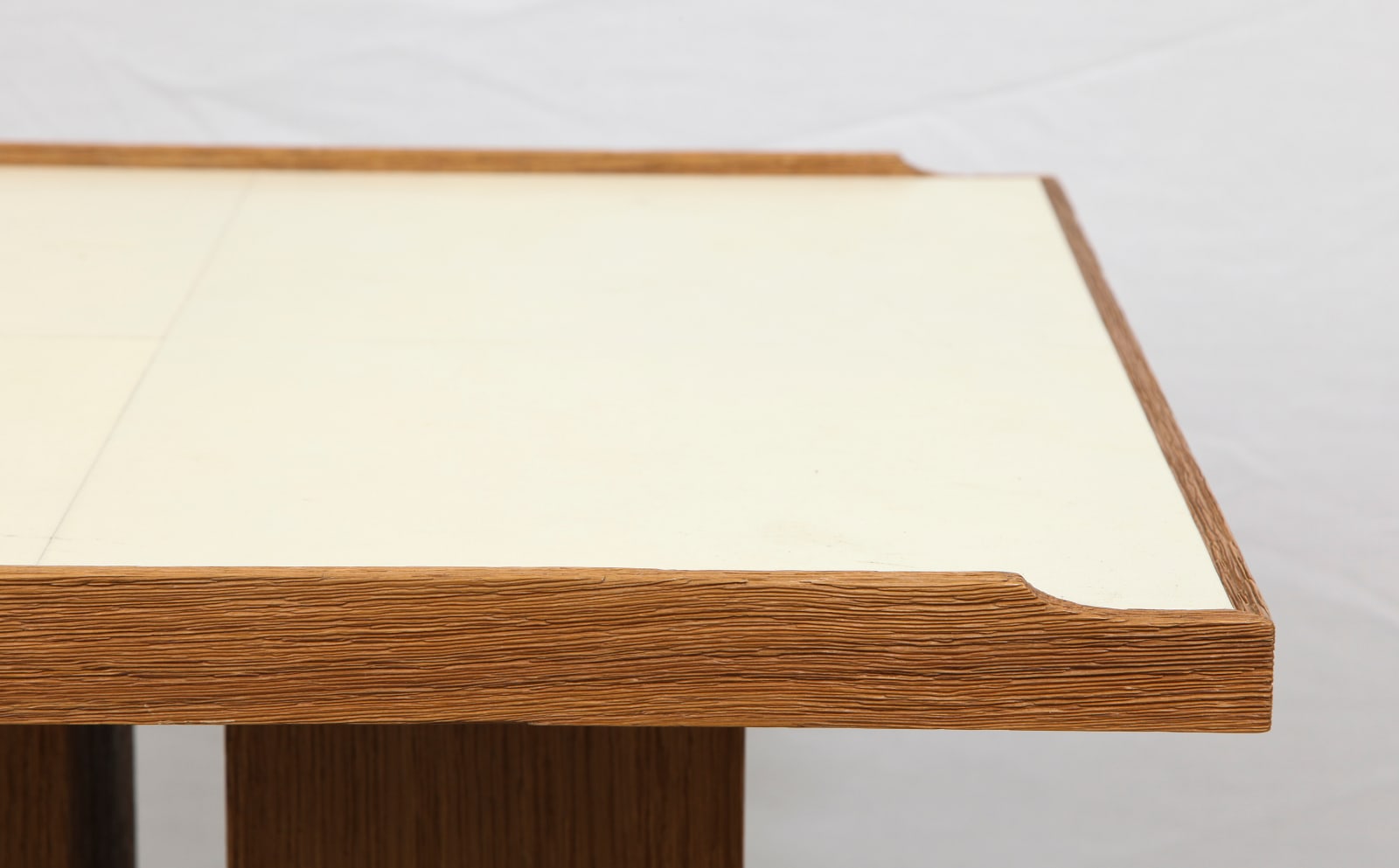 Custom Cerused Oak and Parchment Table in the Dupre Lafon Manner, 21st century