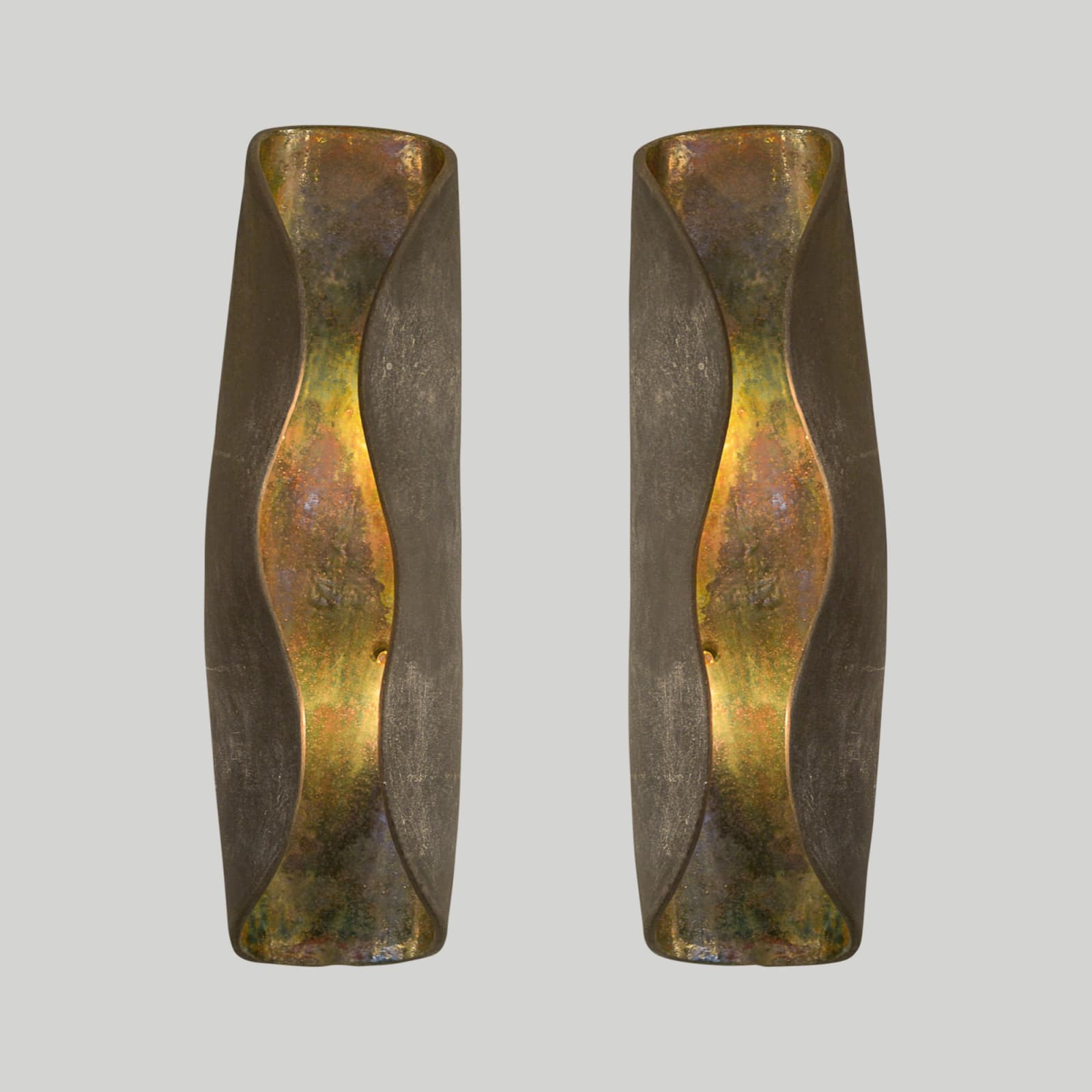Barbara Billoud, Pair of French Bespoke Sculptural Ceramic Sconces, 21st century