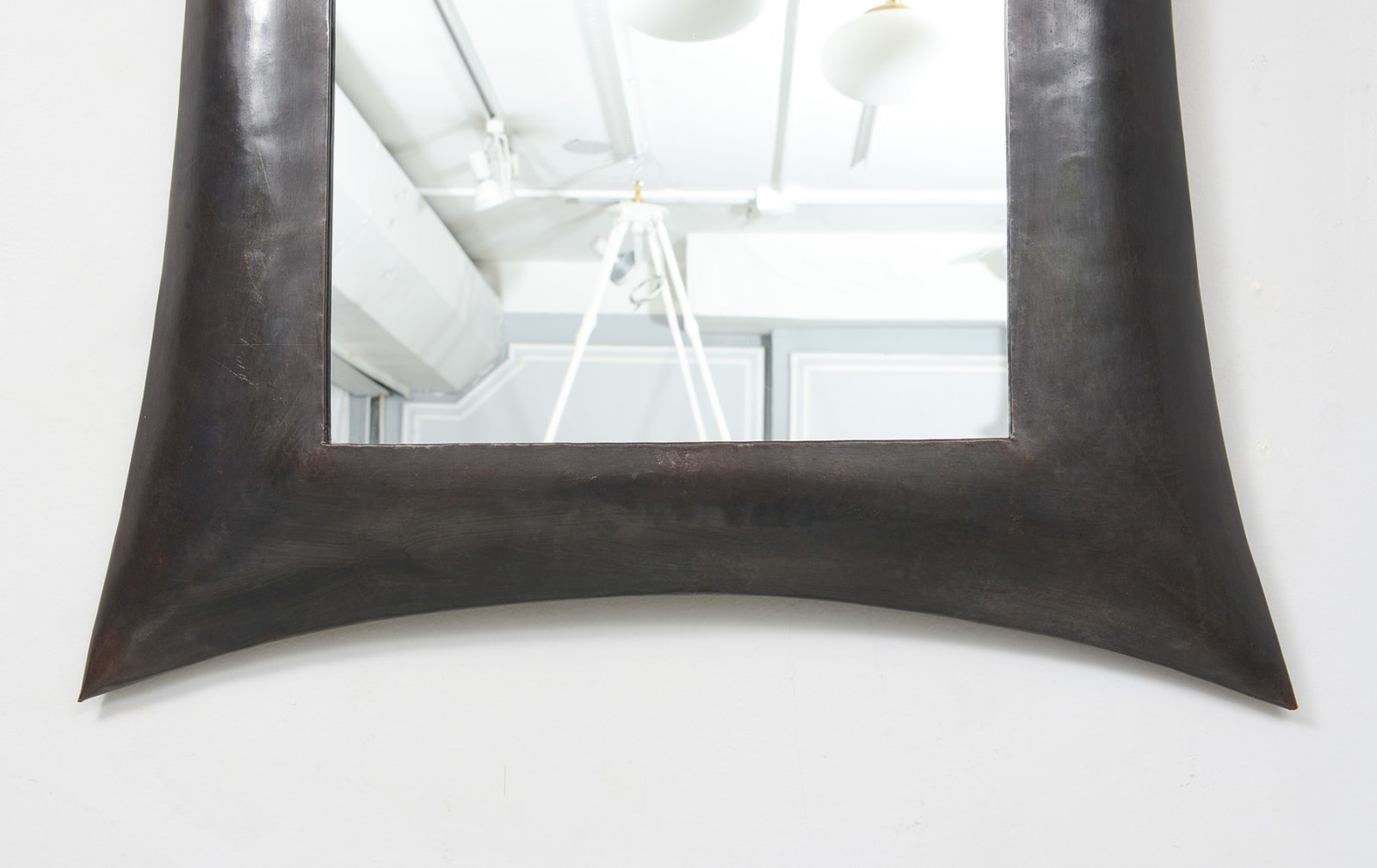 Contemporary Sculptural French Bronze Mirror, c 1950’s-1970’s