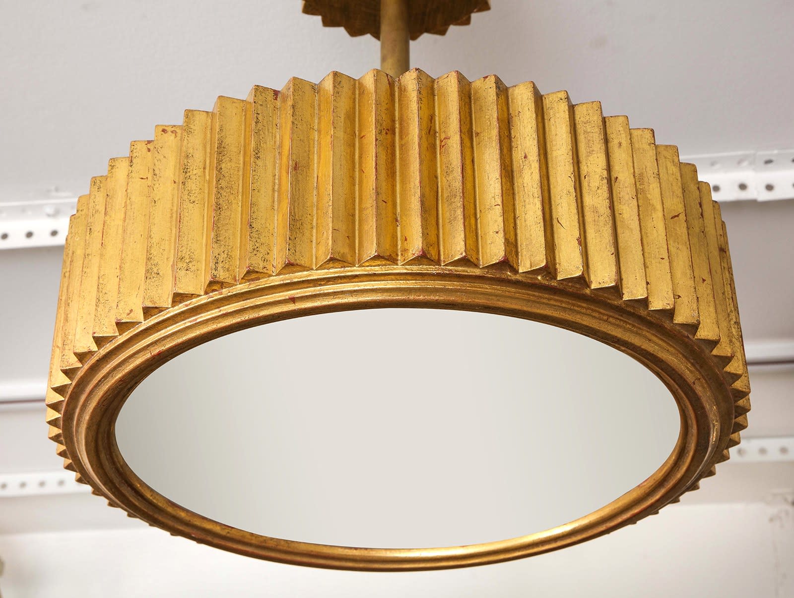 Custom Giltwood Hand-Carved Fixture in the Art Deco Manner