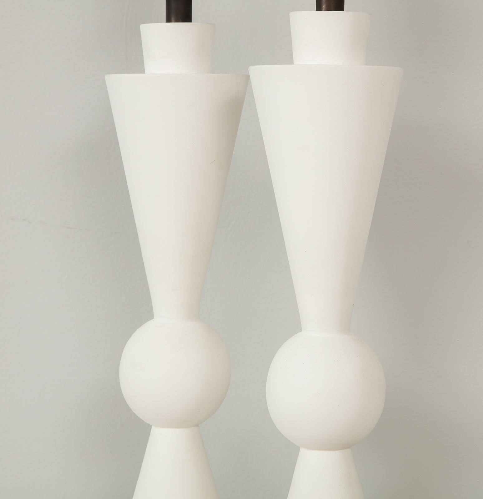 Pair of Hand Crafted Custom Plaster Arlo Table Lamps