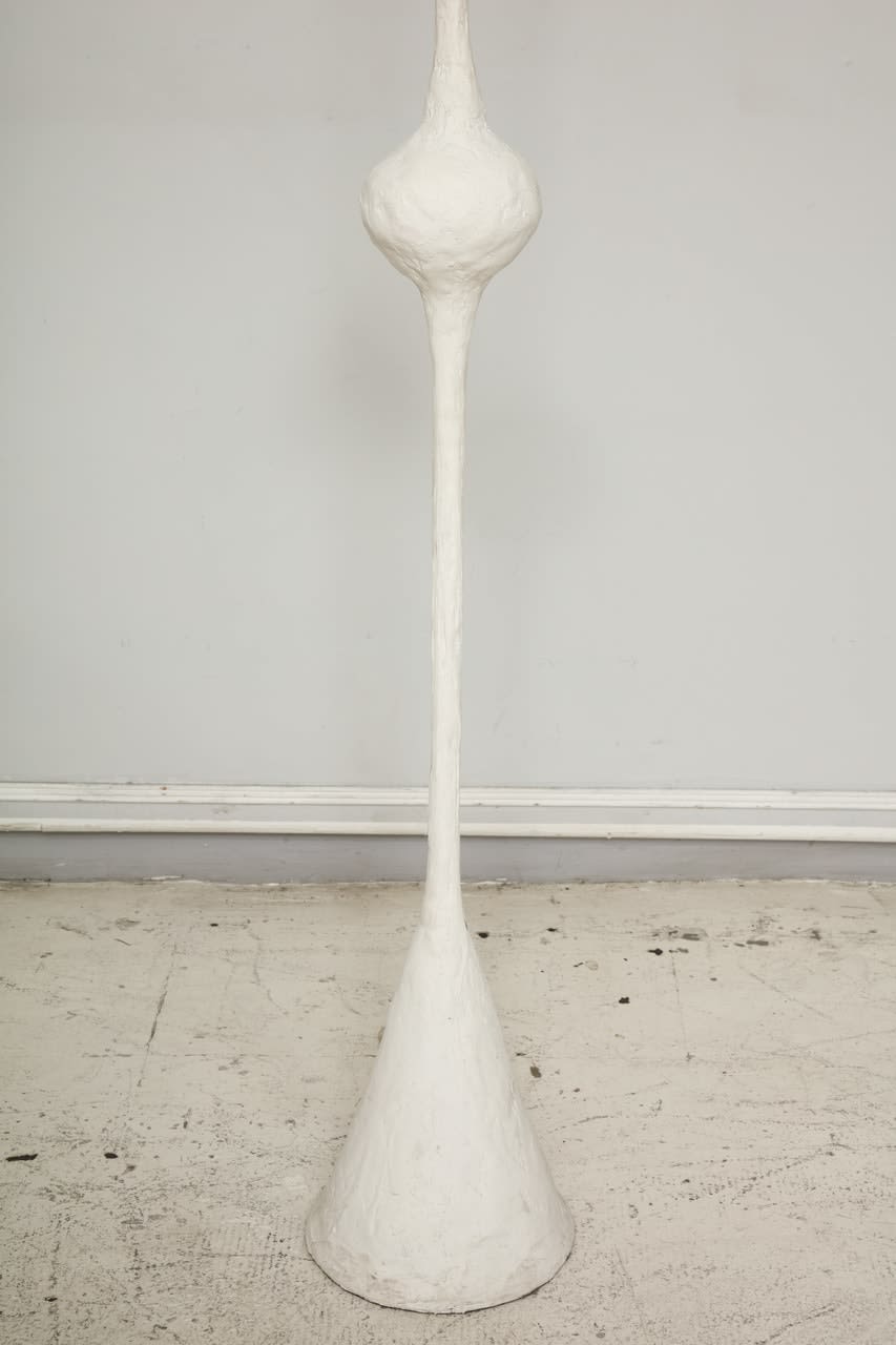 Handcrafted Plaster Floor Lamp/ Torchiere in the Giacometti Manner