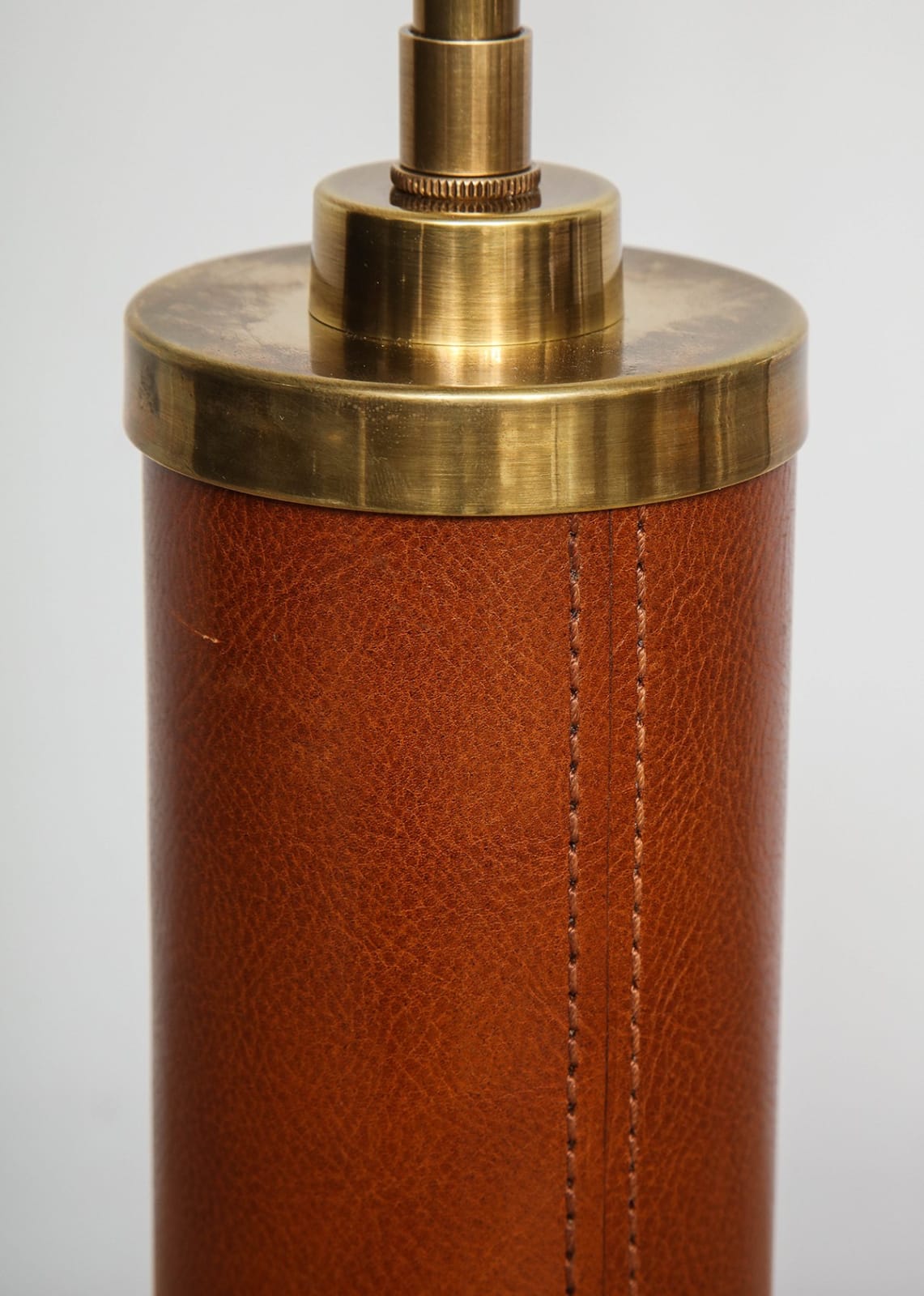 Custom Handstitched Leather and Brass Lamp