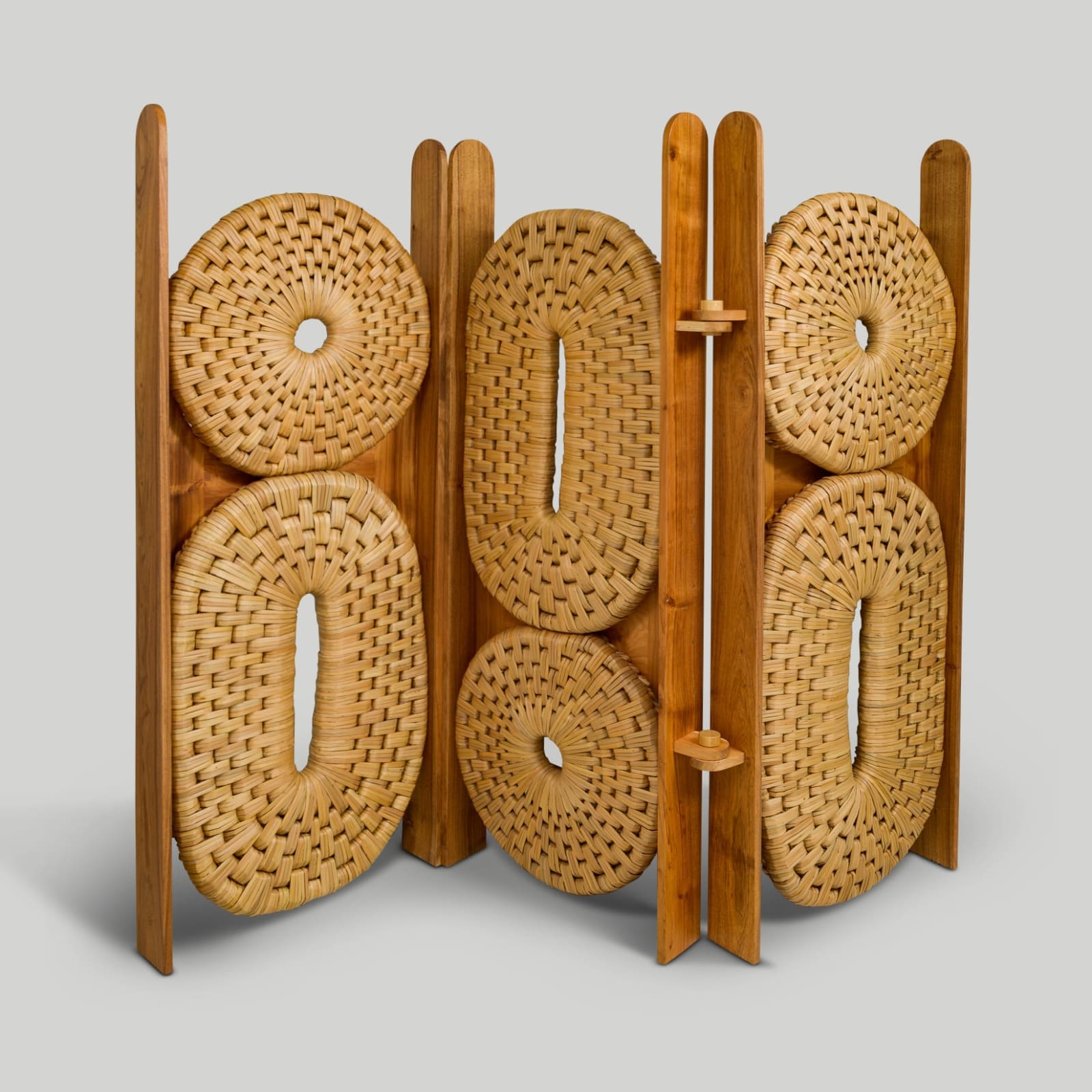 Ruben Silva, Hand-woven Oak Three-Panel Screen, 21st century