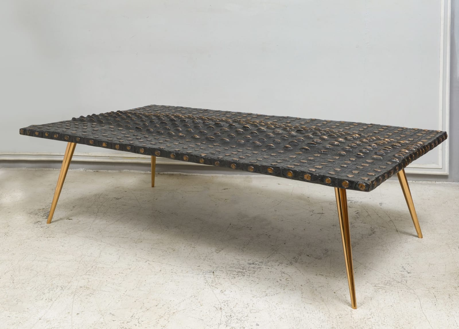 Patrick Laroche, French Bespoke Bronze Crocodile Coffee Table , 21st century