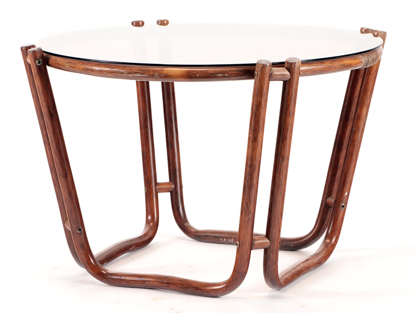 Rattan Glass-Top Table in the Secessionist Manner