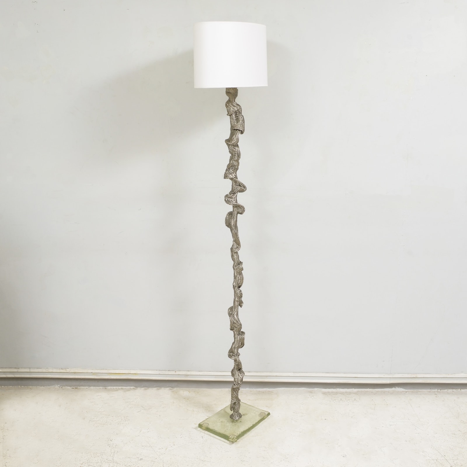 Philippe Montels, Hand-woven Metal AStride Floor Lamp, 21st century