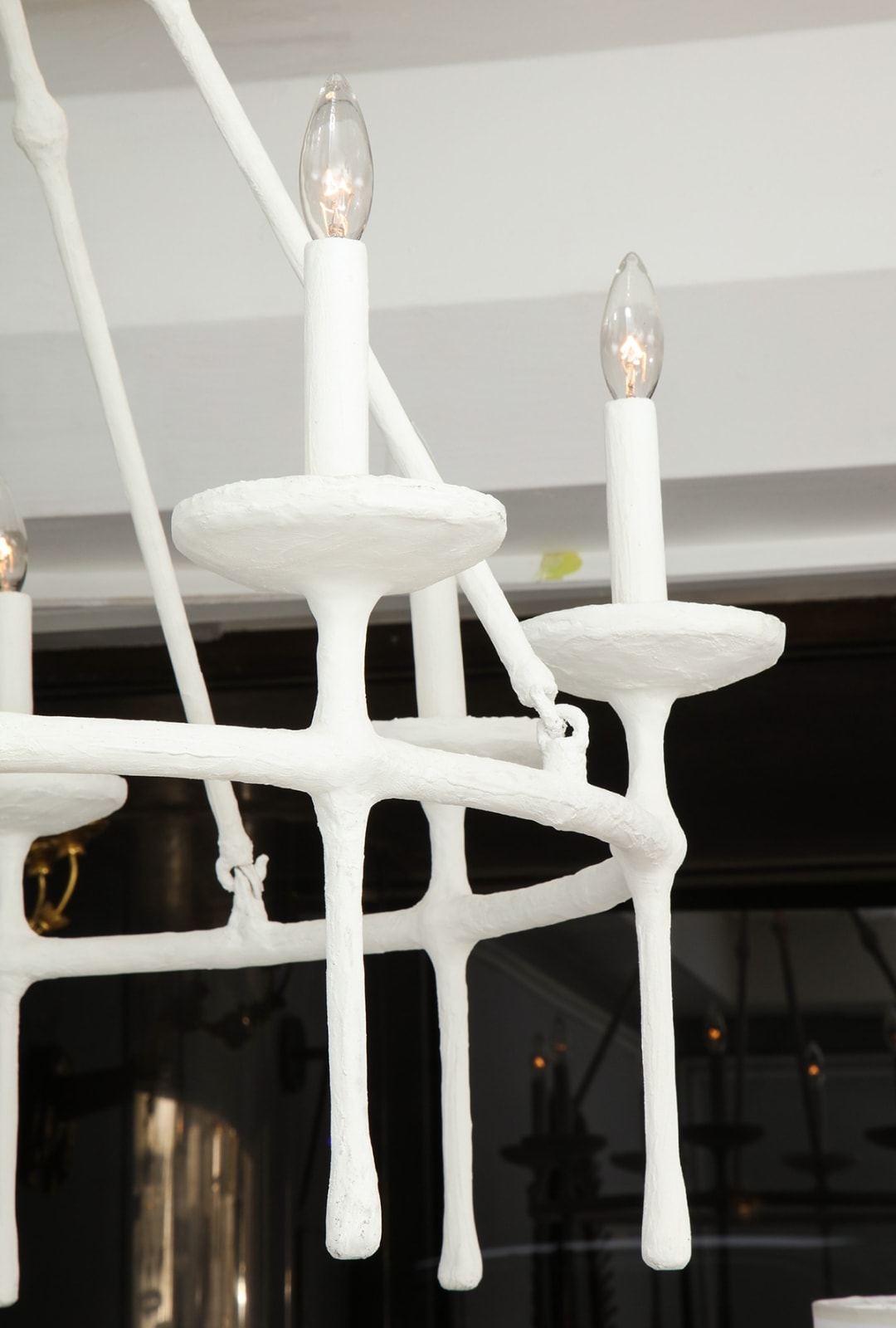 Custom Plaster Eight-Arm Fixture in the Manner of Giacometti, 21st century