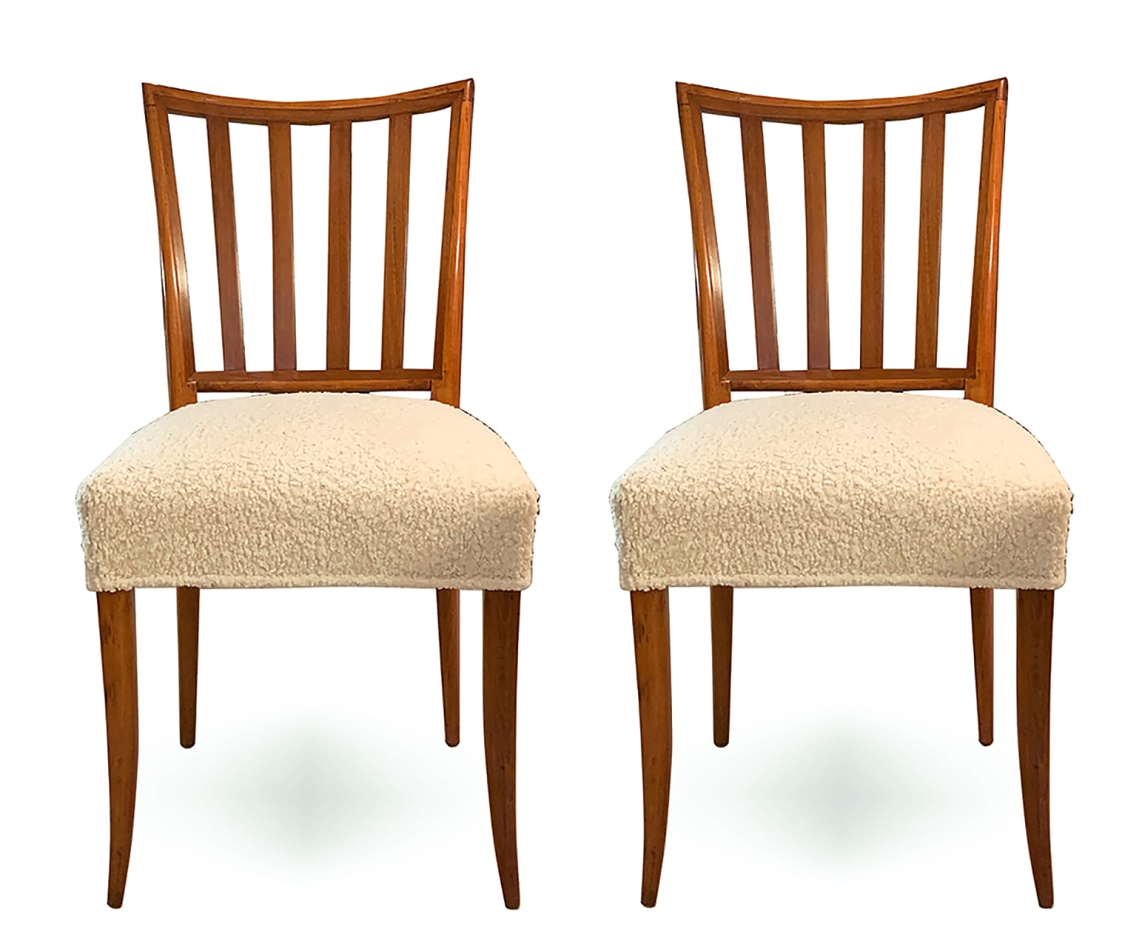 Pair of Mid-Century Slat-Back Dining Chairs, c 1950's - 1960's