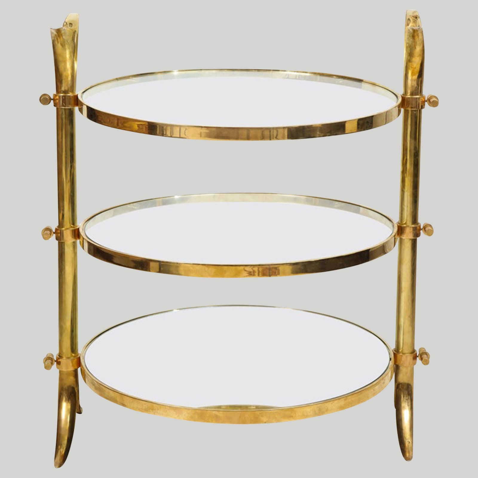 Amir Khamneipur, Bespoke Three-Tiered Brass Tulip Table, 21st century