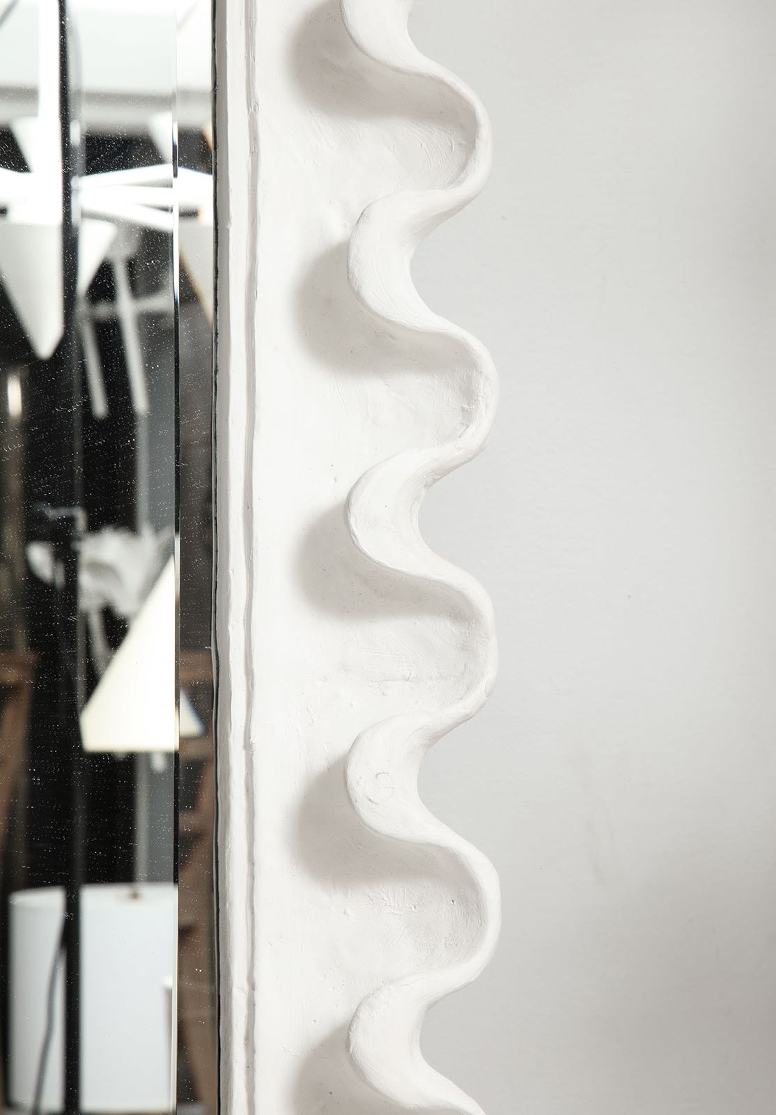 Bespoke Rosetta Undulating Plaster Mirror, 21st century