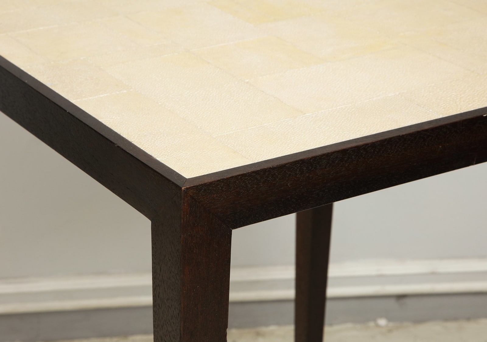 Custom Mahogany Table with Shagreen Top in the Jean Michel Frank Manner