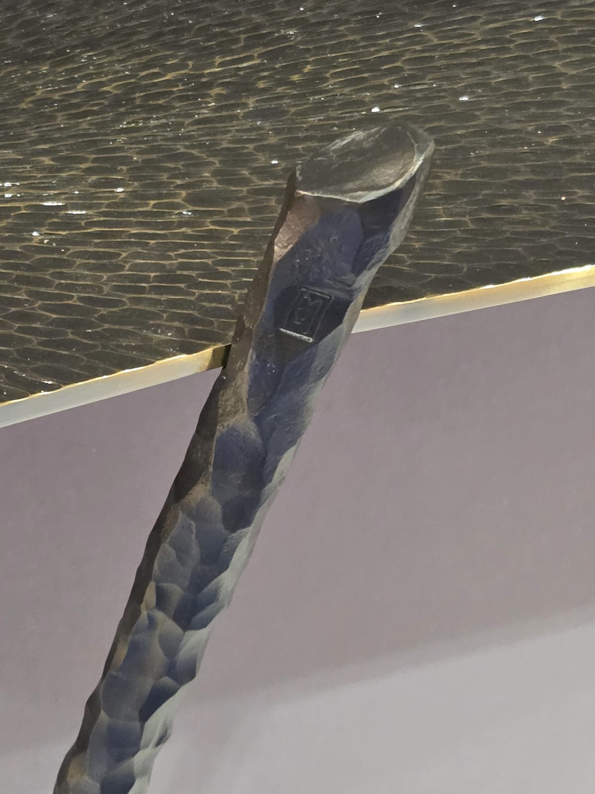 Franck Chartrain, Hand-Hammered Bronze and Iron Meteorites Console, 21st century