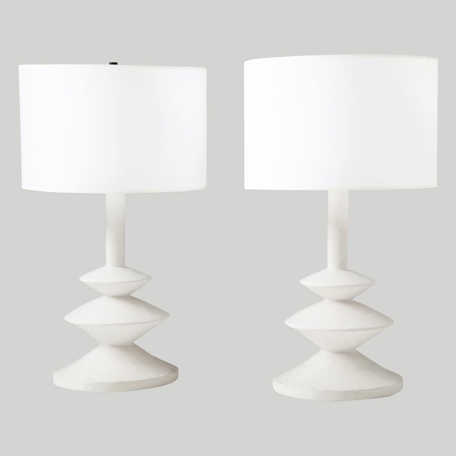 Pair of Custom French Plaster Lamps in the Manner of Alberto Giacometti, 21st century